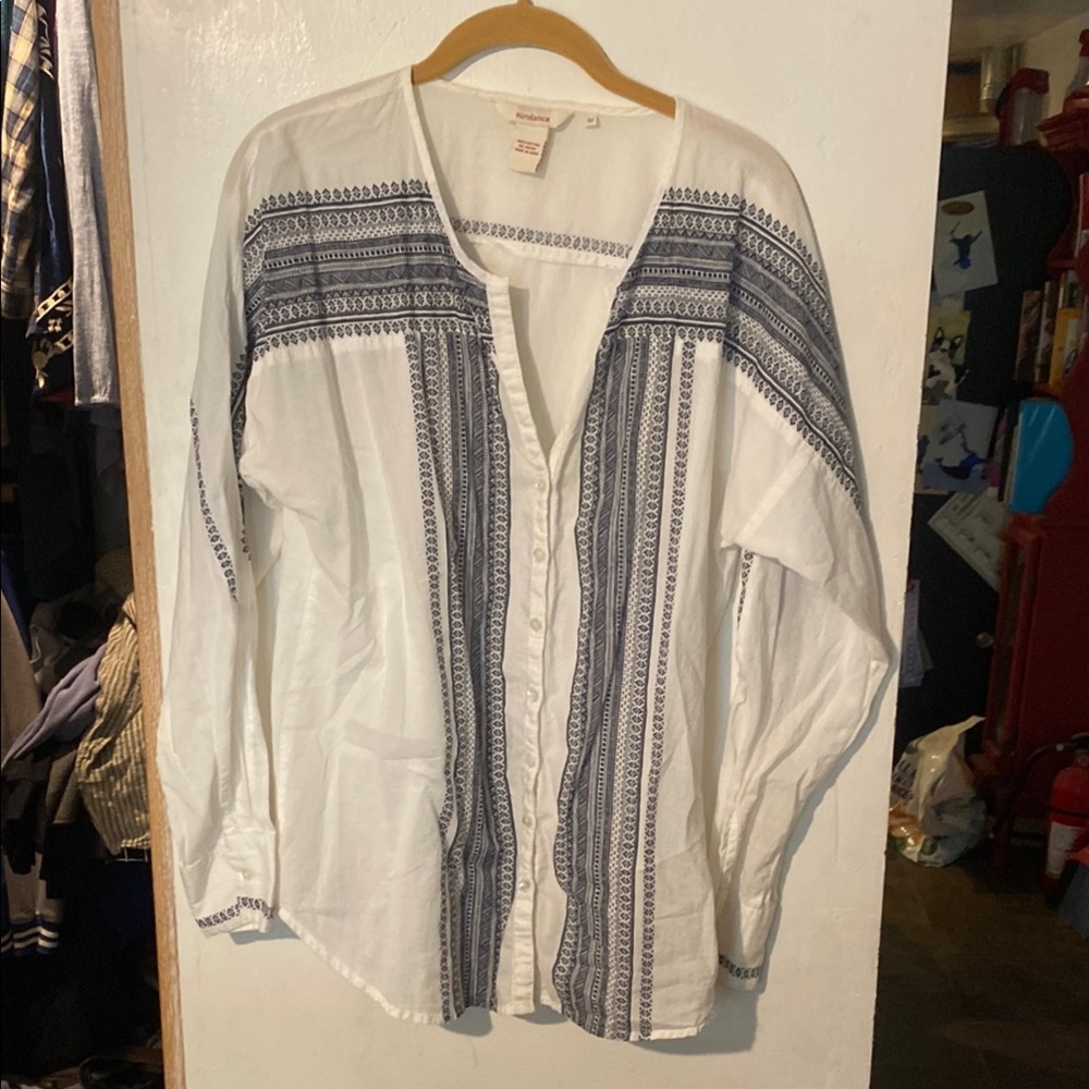 Sundance Catalog button up cotton  Shirt 10